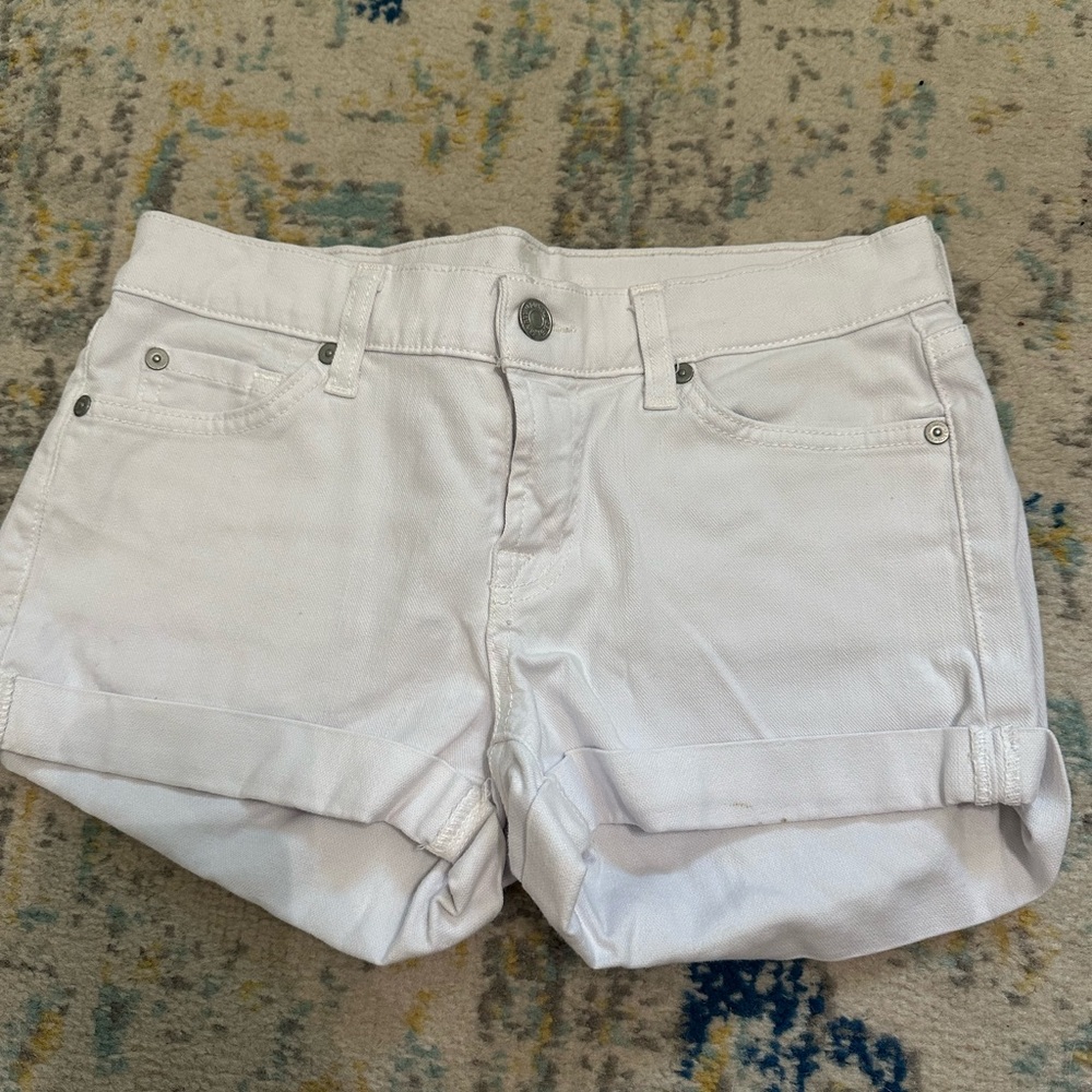 7 For All Mankind White Jean cuff Shorts 26
